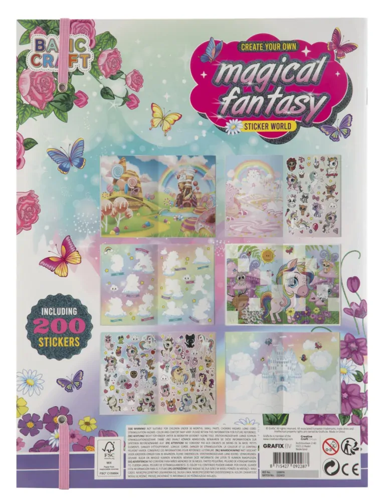 Magická Fantasy kniha se samolepkami