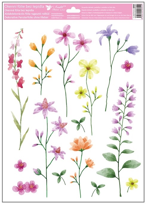 Okenní fólie jarní louka 30 x 42 cm  6892