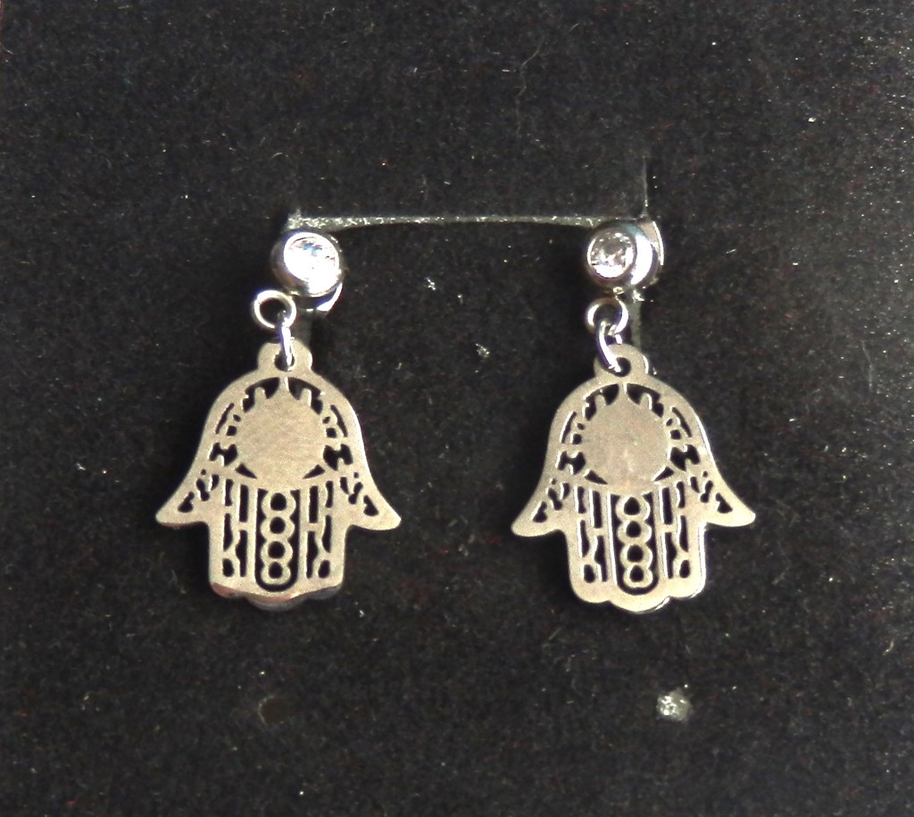 Ocelové náušnice HAMSA