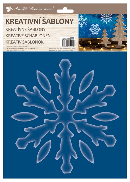 Kreativní plastové šablony - velké vločky 25x35 cm
