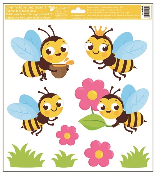 Okenní fólie berušky a včelky 30 x 33,5 cm