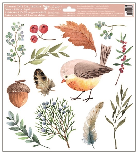 Okenní fólie podzimní les 30 x 33,5 cm