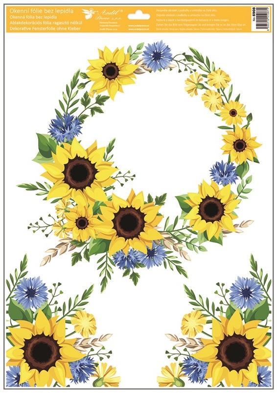 Okenní fólie slunečnice 35 x 50 cm