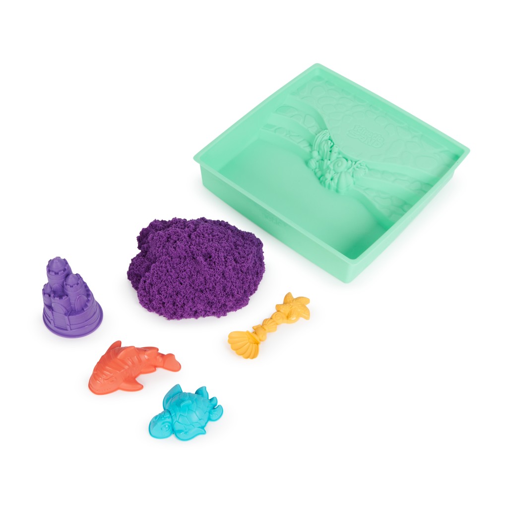 Kinetic sand krabice tekutého písku s podložkou fialová