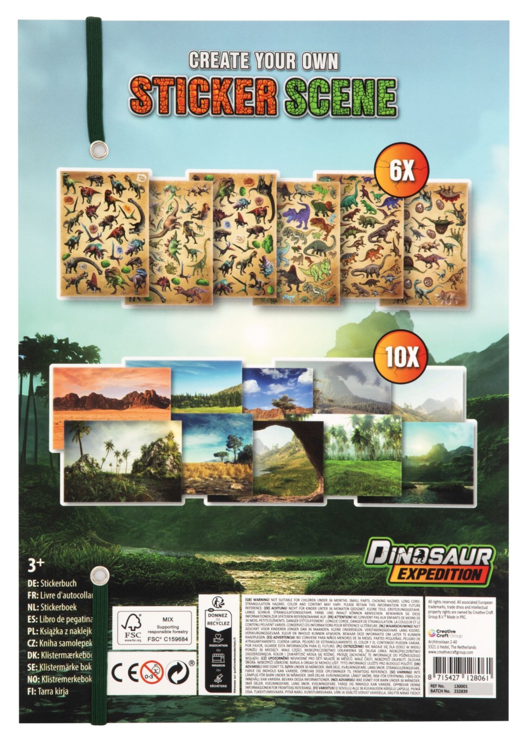 Kniha samolepek Dinosaurů + 10 obrázků