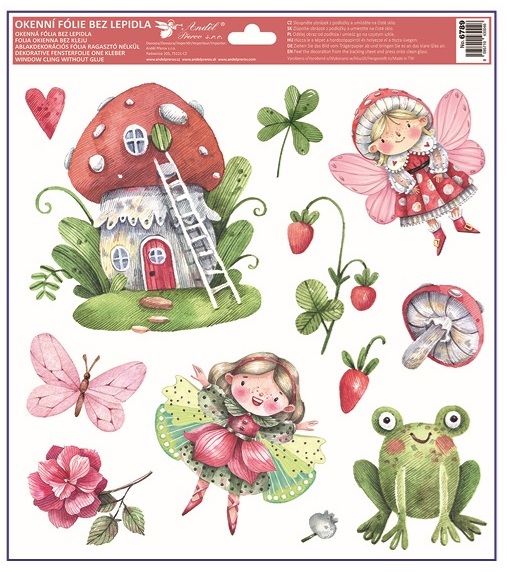 Okenní fólie s glitry Víly 30 x 33,5 cm  6789