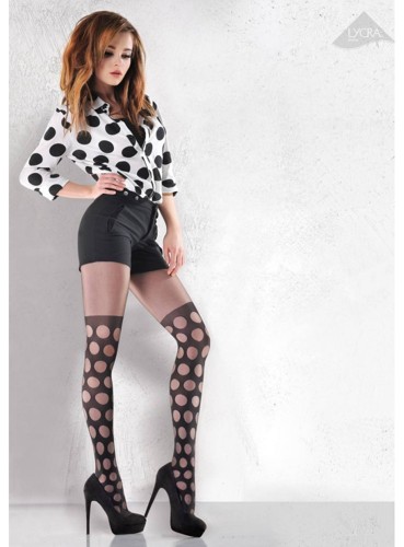 Vzorované punčocháče BETTY 20den, černé, vel.L