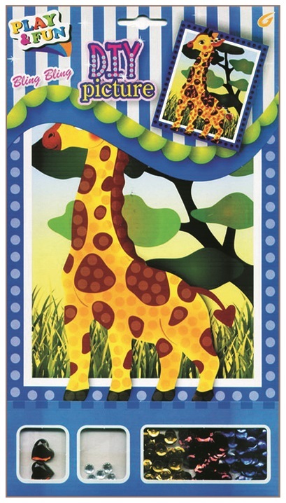 Mozaika se třpytivými flitry zvířátka 20,5x17cm