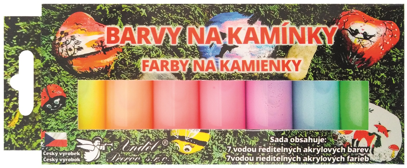 Barvy na kamínky akrylové svíticí ve tmě lesklé 7 x 15 g   6124