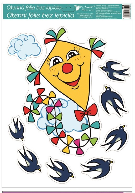 Okenní fólie 42x30 cm, draci