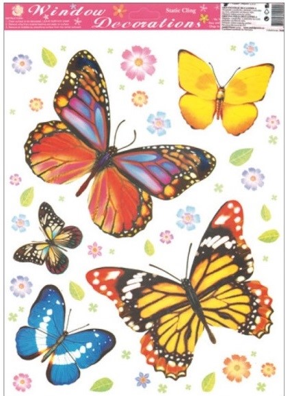 Okenní fólie motýli 38x30 cm