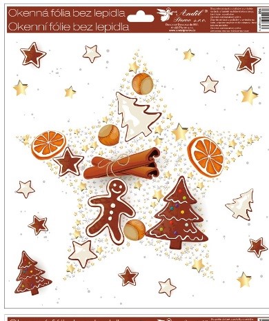 Okenní fólie 30x33,5 cm, perník