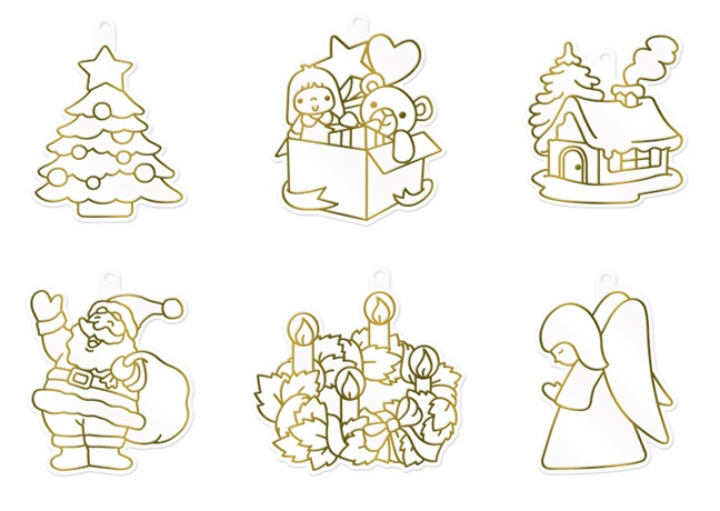 Barvy na sklo-Vánoční sada 6 barev 10,5 ml + 6 sklíček