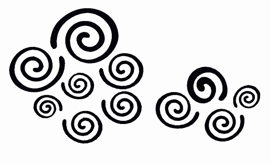 Samolepky na zeď spirály černé, 60x32cm