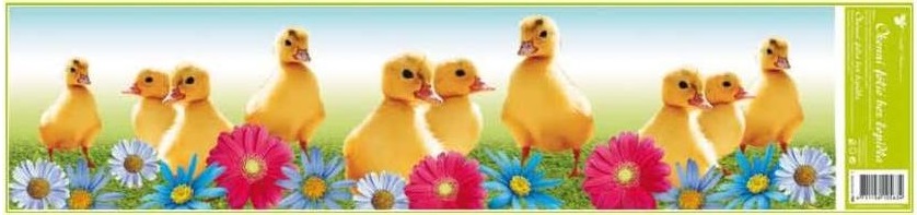 Okenní fólie pruh - živá velikonoční zvířátka 58,5x15cm