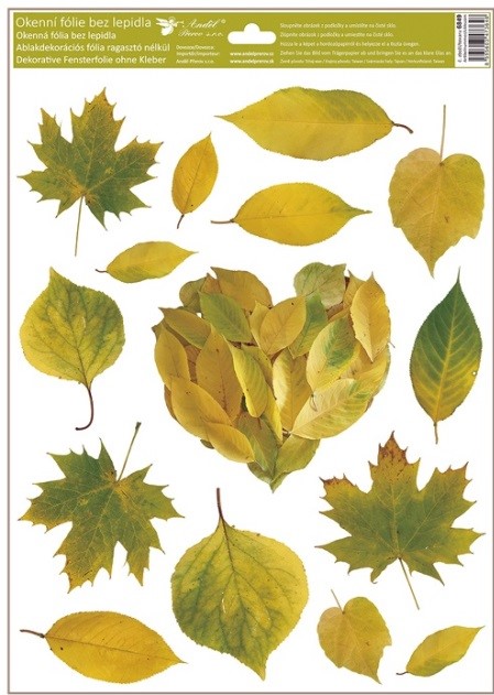 Okenní fólie 30x42 cm přírodní podzimní listy