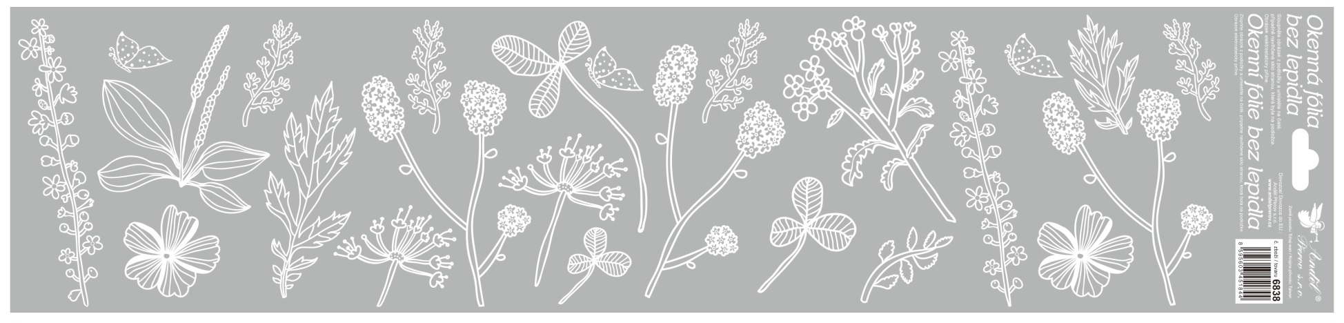 Okenní fólie pruhy bílé 64x15 cm  6838