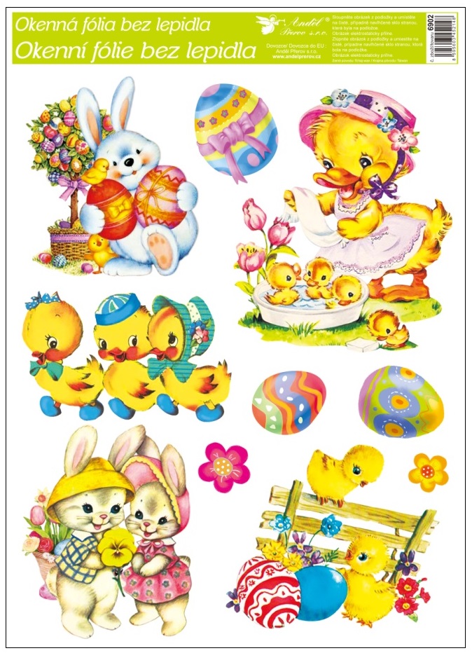 Okenní fólie velikonoční 30 x 42 cm