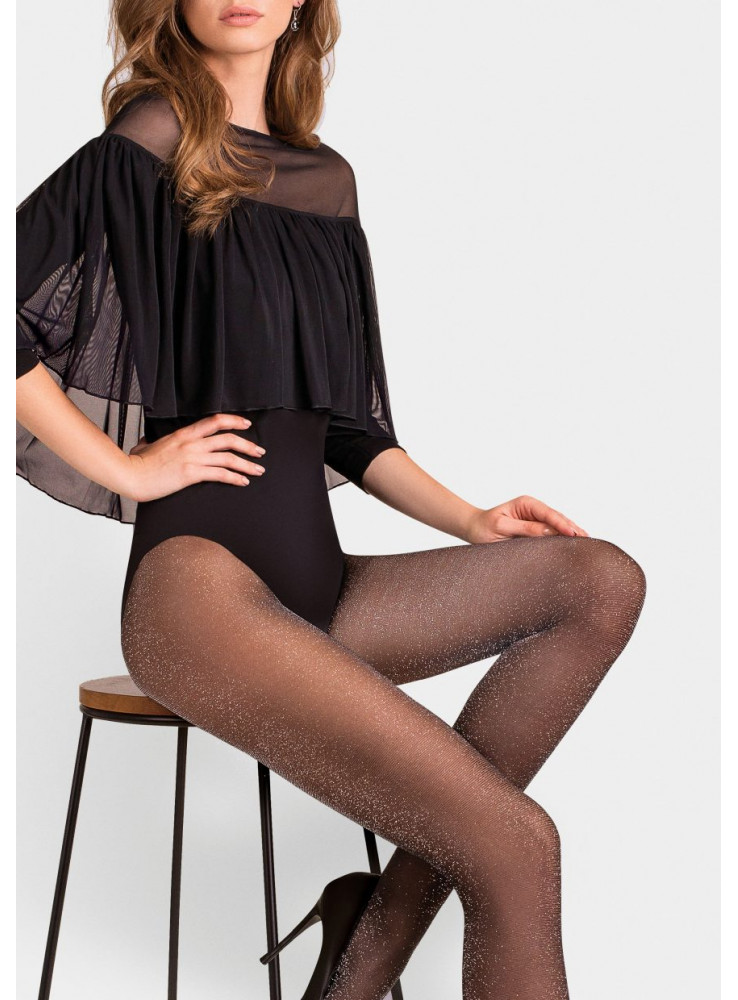 Punčocháče s lurexem 20den, černé, vel. L