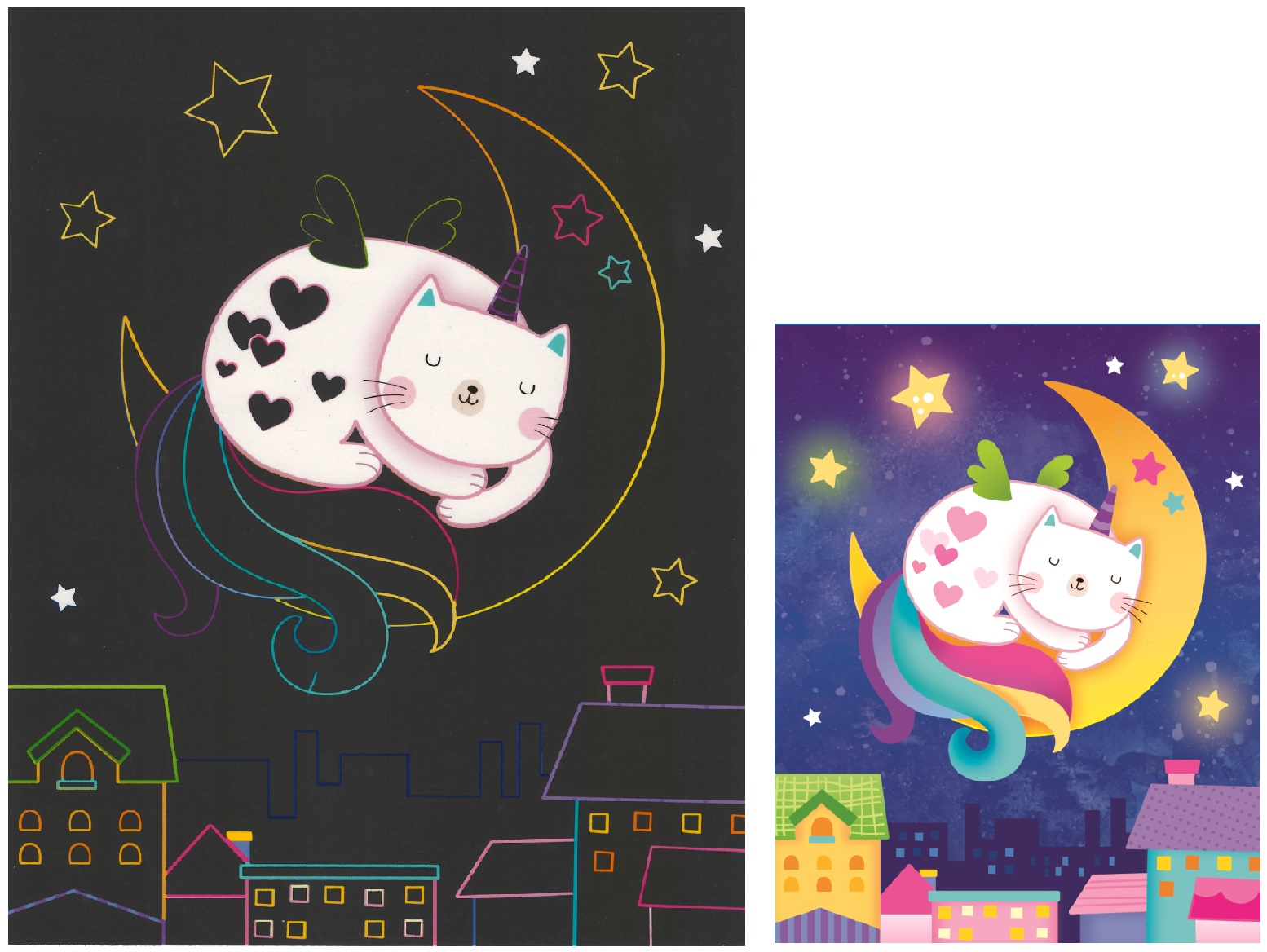 Škrabací obrázky 2 archy 16,5 x 21 cm JEDNOROŽEC