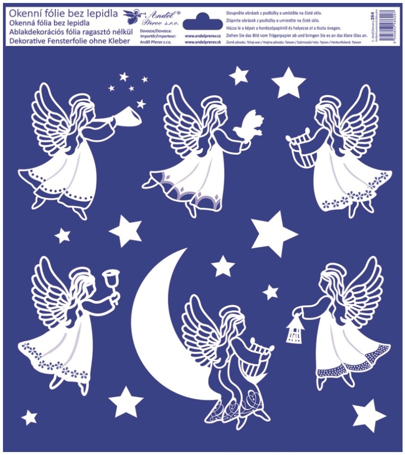 Okenní fólie andělé a betlém 30 x 33,5 cm