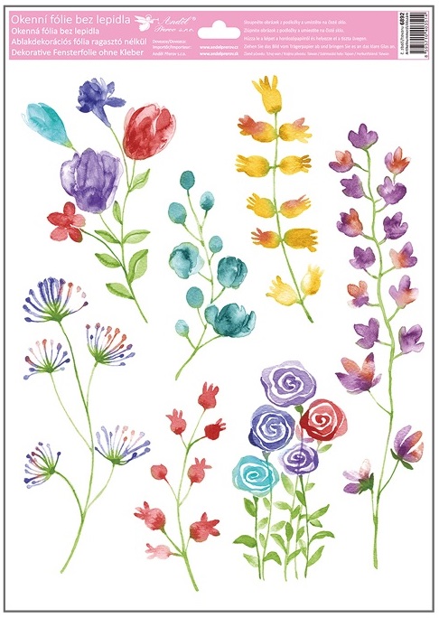 Okenní fólie jarní louka 30 x 42 cm  6892