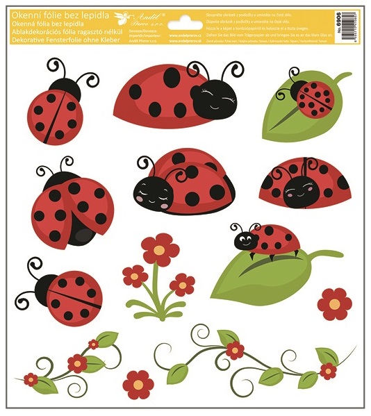 Okenní fólie berušky a včelky 30 x 33,5 cm