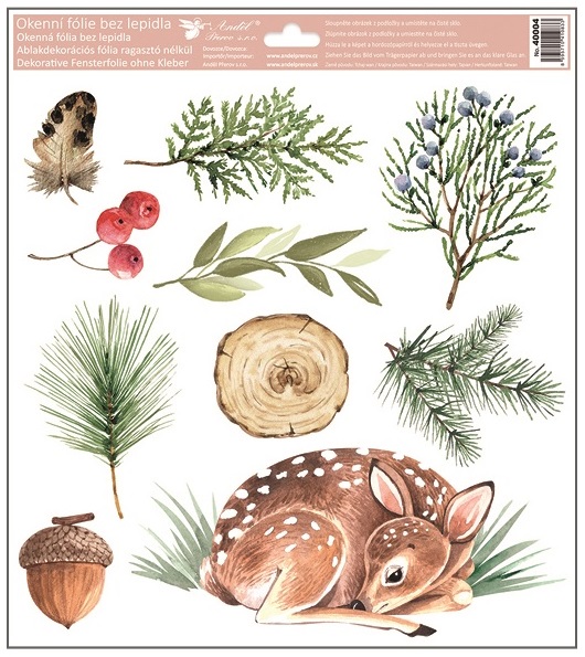 Okenní fólie podzimní les 30 x 33,5 cm