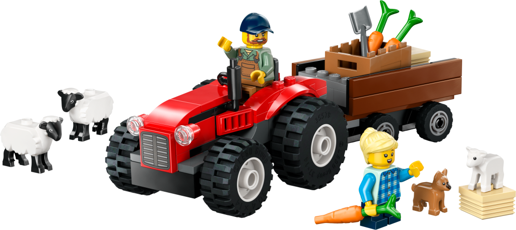 LEGO® City 60461 Červený traktor s přívěsem a ovcemi