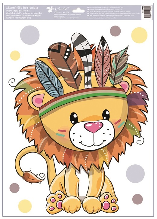Okenní fólie barevná zvířátka 30 x 50 cm