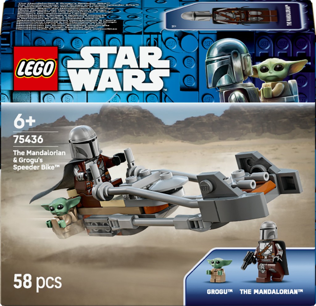LEGO® 75436 Star Wars™Mandalorian a Grogu a spídrová motorka