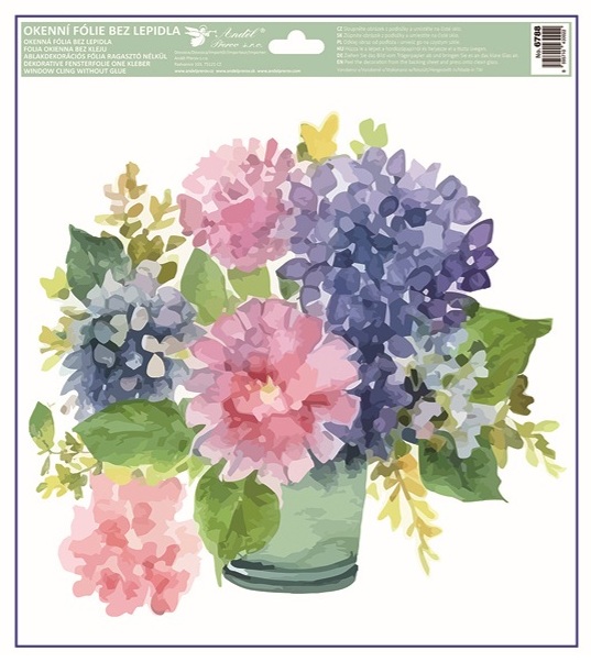 Okenní fólie Květiny 30 x 33,5 cm  6788