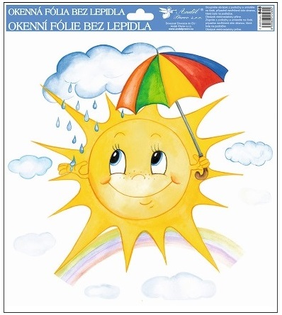 Okenní fólie ručně malovaná sluníčka 30x30 cm
