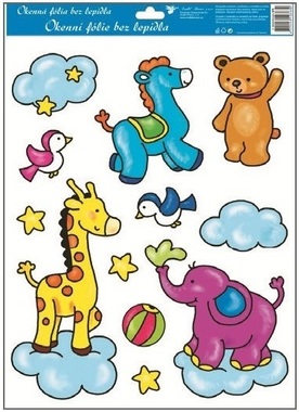 Okenní fólie zvířátka oranžový pejsek 38x30cm