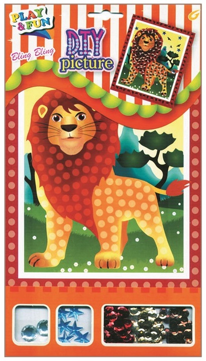 Mozaika se třpytivými flitry zvířátka 20,5x17cm