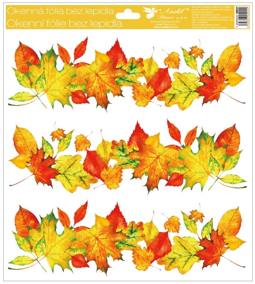 Okenní fólie 30x33,5 cm, podzimní listí