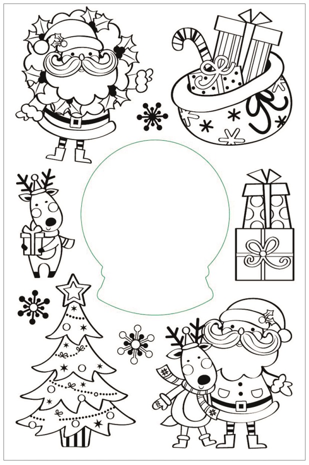 Samolepky a omalovánky vánoční 14 x 23 cm, Santa