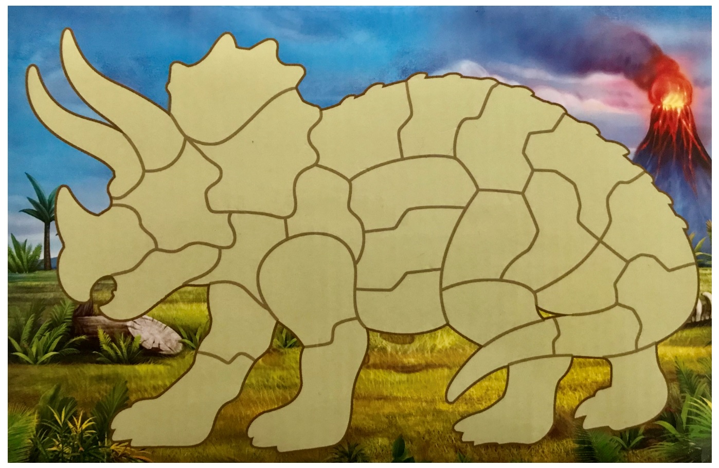 Samolepicí skládačka TRICERATOPS 14 x 25 cm