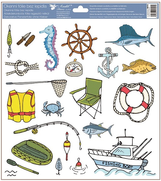 Okenní fólie moře a ryby 30x33,5 cm