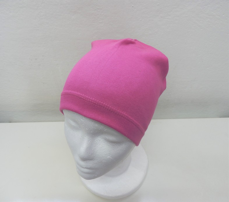 Dětská bavlněná čepička jednobarevná, fuchsia, 52-56