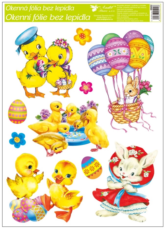Okenní fólie velikonoční 30 x 42 cm