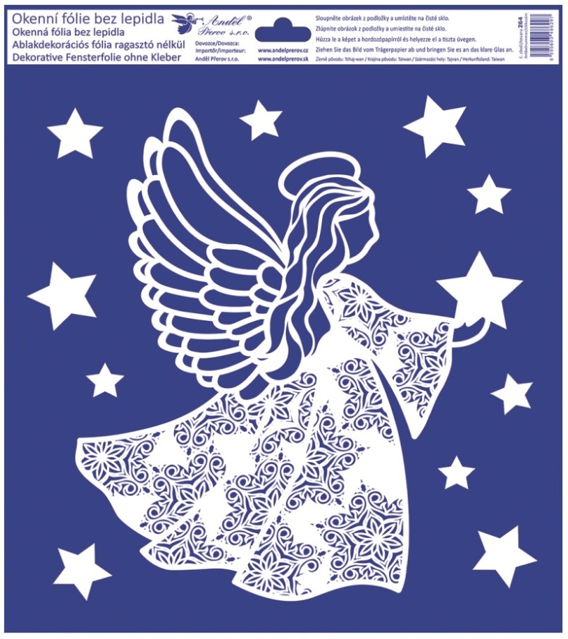 Okenní fólie andělé a betlém 30 x 33,5 cm
