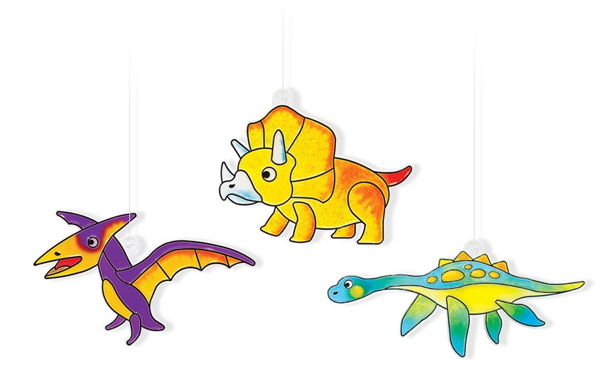 Barvy na sklo sada 6 barev 10,5 ml + 6 sklíček DINO