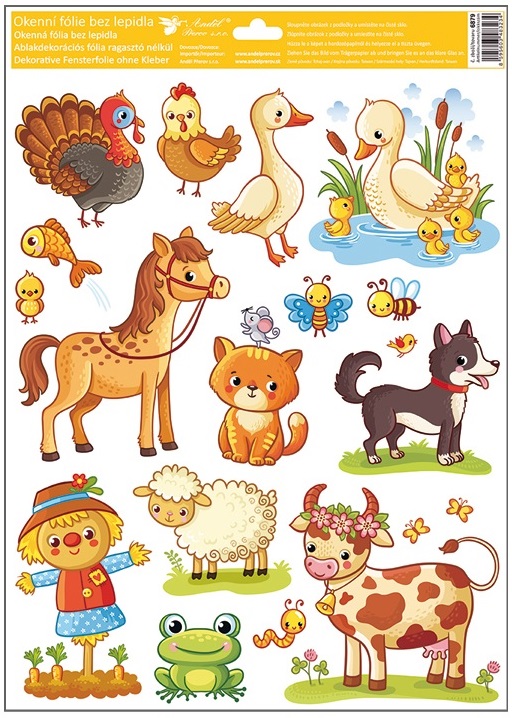 Okenní fólie 30 x 42 cm, zvířátka