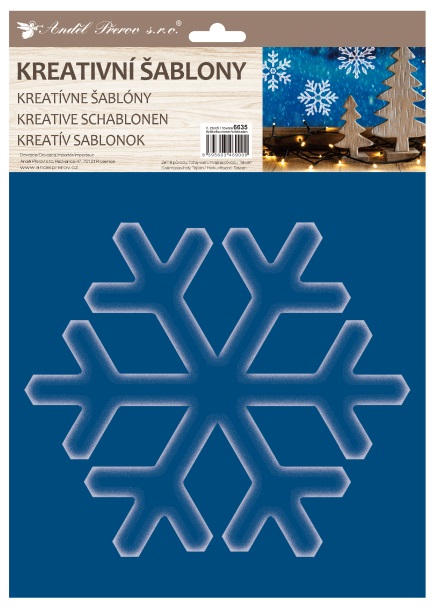 Kreativní plastové šablony - velké vločky 25x35 cm