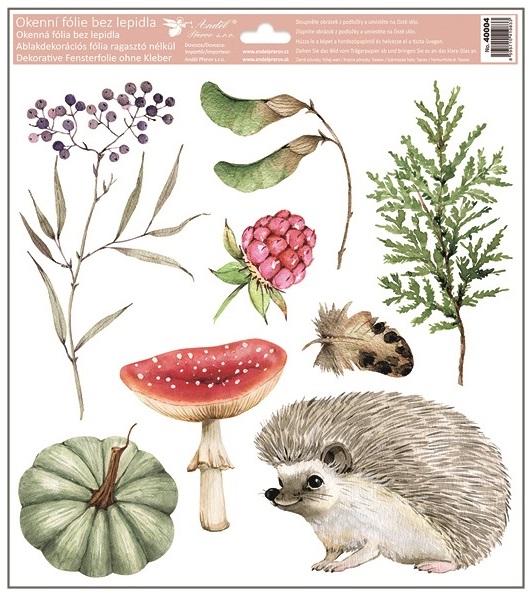 Okenní fólie podzimní les 30 x 33,5 cm