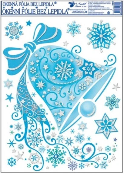 Okenní fólie zvon, kometa, anděl, strom 38x30cm   338