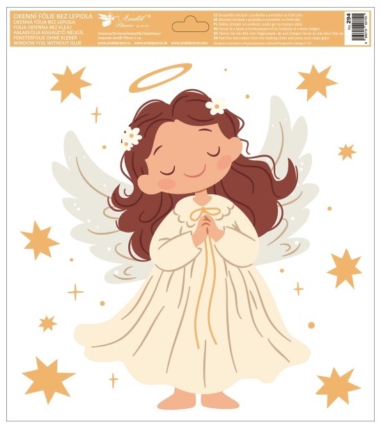 Okenní fólie Andělé 30 x 33,5 cm