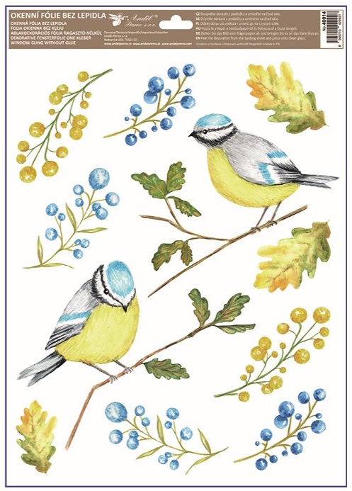 Okenní fólie Ptáci 30 x 42 cm   40014