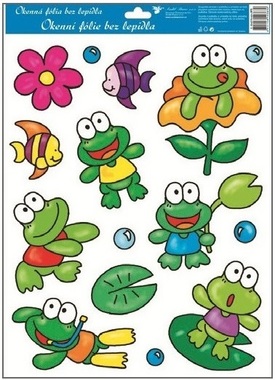 Okenní fólie zvířátka oranžový pejsek 38x30cm